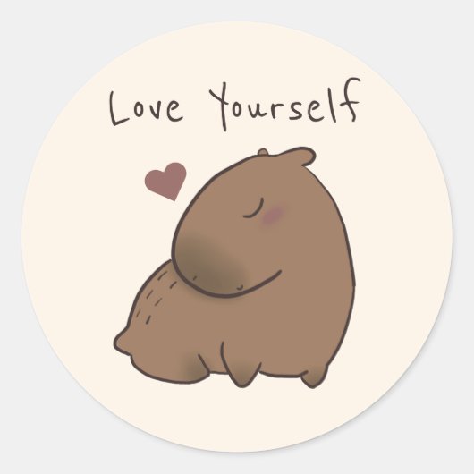 Cute capybara post-it notes ronde sticker (Voorkant)