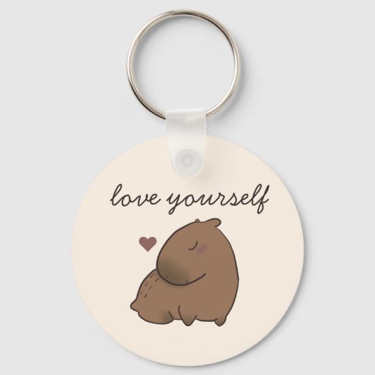 Cute capybara post-it notes sleutelhanger (Voorkant)