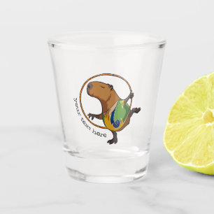 Cute Capybara Rhythmic Gymnastics Hoop Cartoon Shot Glas