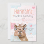 Cute Capybara-Themed Birthday Invitation Kaart (Voorkant)