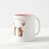 Cute Capybara Valentine Couple Balloon Coffee Mug (Devant droit)
