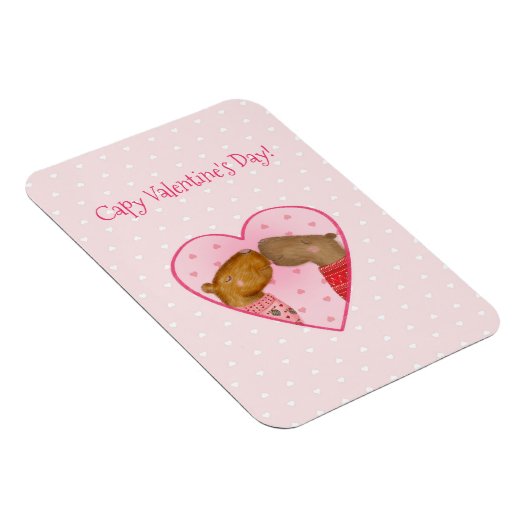 Cute capybara Valentine's Day magnet (Côté Droit)