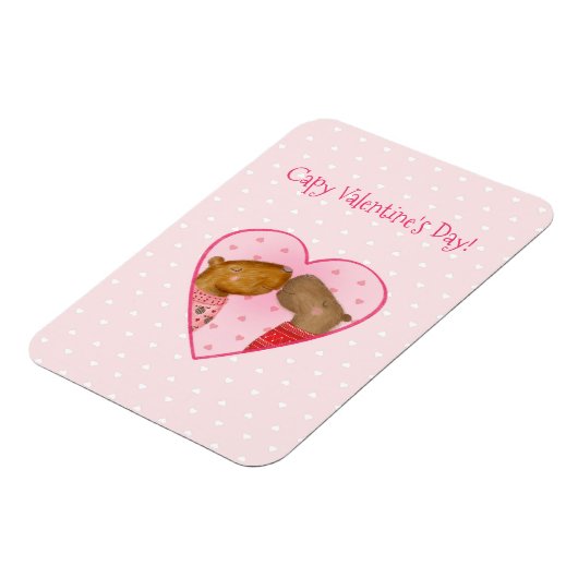 Cute capybara Valentine's Day magnet (Côté Gauche)
