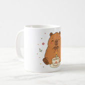 Cute Capybara Verjaardagskaars Theekop Mok (Voorkant links)