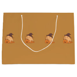 Cute Capybara with Pumpkin Gift Bag | Groot Cadeauzakje