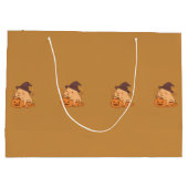 Cute Capybara with Pumpkin Gift Bag | Groot Cadeauzakje (Achterkant)