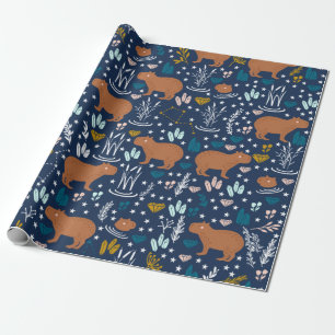 Cute Capybara Wrapping Paper Cadeaupapier