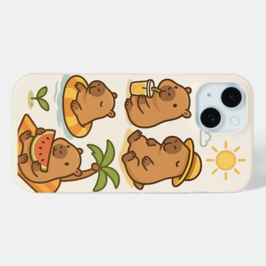 Cute capybaras Case-Mate iPhone case (Achterkant (horizontaal))