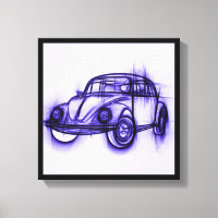 Cute Car Sketch in Paars