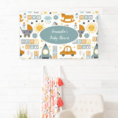 Cute Car Speelgoed Pattern Boy Blauwgroen Baby sho Spandoek (Insitu)