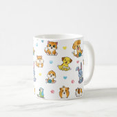 Cute caricature Animaux Motifs de café Mug (Devant droit)