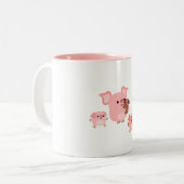 Cute caricature Cochon Famille Mug (Devant gauche)