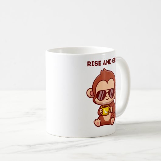 Cute caricature Singe Mug (Devant droit)