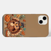 Cute caricature Thanksgiving dinde et citrouille (Verso Horizontal)