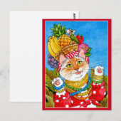 Cute Carmen Miranda cat fantasy briefkaart (Voorkant / Achterkant)