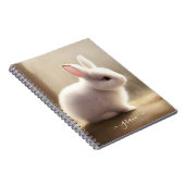 Cute Carnet bébé lapin aquarelle avec nom (Côté Droit)