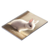 Cute Carnet bébé lapin aquarelle avec nom (Côté gauche)