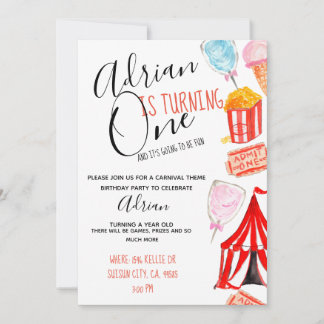 Cute carnival circus kind party kaart