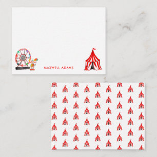 Cute Carnival Circus Show Clowns Balloons Kinder Notitiekaartje