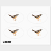 Cute Carolina Wren Ovale Sticker (Vel)