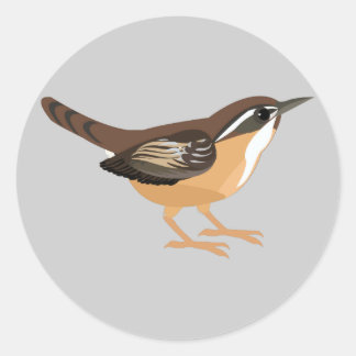 Cute Carolina Wren Ronde Sticker