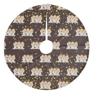 Cute Caroling Angels Fleece Tree Skirt Kerstboom Rok