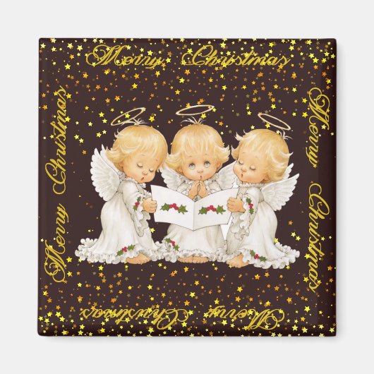 Cute Caroling Angels Magnets Magneet (Voorkant)