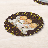 Cute Caroling Angels Paper Onderzetter (Gekanteld)