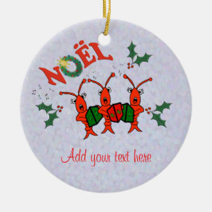 Cute Caroling Crawfish Lobster kerst Keramisch Ornament