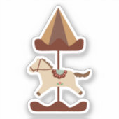 Cute Carousel Horse Cut Sticker (Recto)