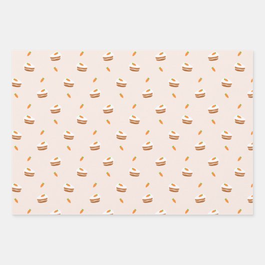 Cute Carrot Cake Pattern Inpakpapier Vel (Voorkant)