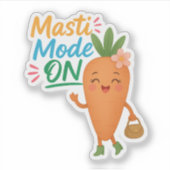 Cute Carrot Masti Mode ON Sticker Sheet Fun Cartoo (Devant)