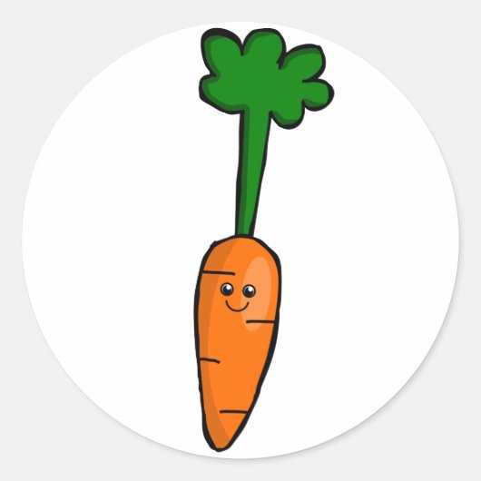 Cute Carrot Ronde Sticker (Voorkant)