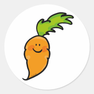 Cute carrot ronde sticker