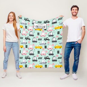 Cute Cars Fleece Blanket, medium Deken