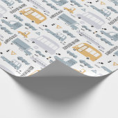 Cute Cars in Traffic Pattern Cadeaupapier (Hoek)