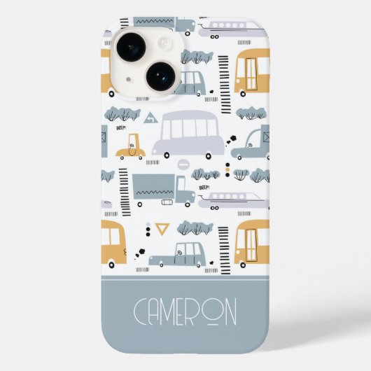 Cute Cars in Traffic Pattern Case-Mate iPhone Case (Achterkant)
