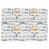 Cute Cars in Traffic Pattern Groot Cadeauzakje (Achterkant)