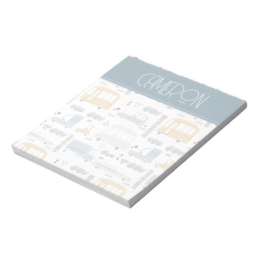 Cute Cars in Traffic Pattern Notitieblok (Gedraaid)