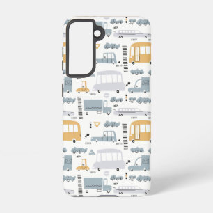 Cute Cars in Traffic Pattern Samsung Galaxy Hoesje