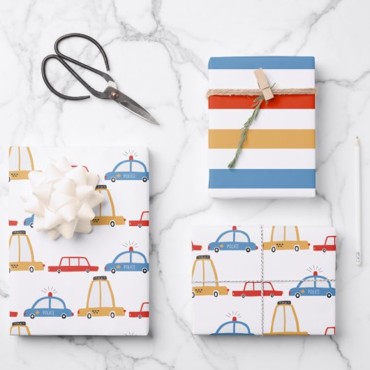 Cute Cars Personalized Gift Wrapping Paper (Voorkant)