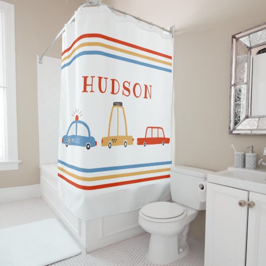 Cute Cars Personalized Shower Curtain Douchegordijn (In situ)