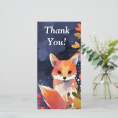 Cute Carte de remerciements couleur aquarelle Fox (Debout devant)