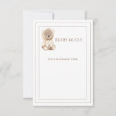 Cute Carte de remerciements d'aquarelle à ours en (Dos)