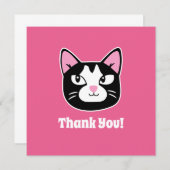 Cute Carte de remerciements de chat (Devant / Derrière)