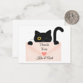 Cute Carte de remerciements de chat noir (Devant/Arrière en situation)