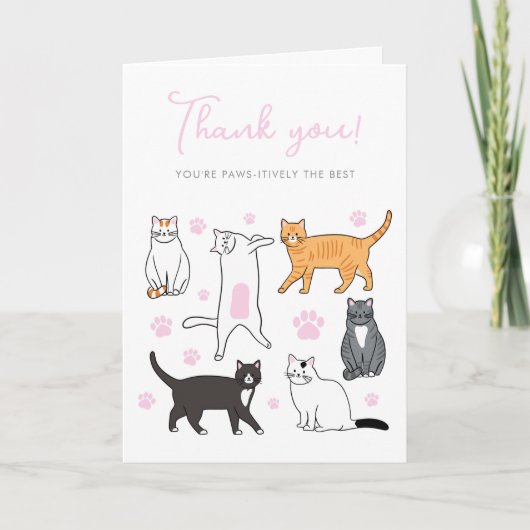 Cute Carte de remerciements de chats (Devant)