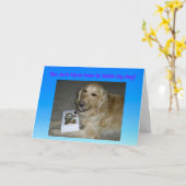 Cute Carte de remerciements Golden Retriever avec (Fleur jaune)
