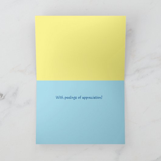 Cute Carte de remerciements singe bleu (Intérieur)