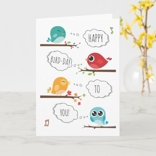 CUTE CARTE DE SALUT D'ANNIVERSAIRE (Fleur jaune)
